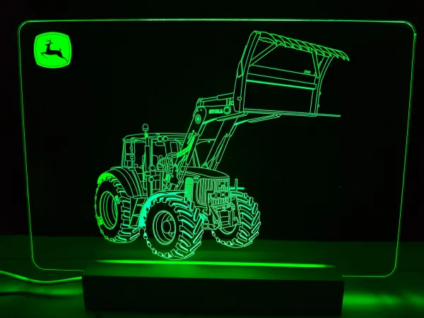 John Deere 6930 mit Frontlader LED Schild
